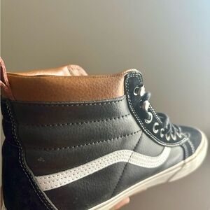 Vans Black and Brown High-Top Sneakers Classic
